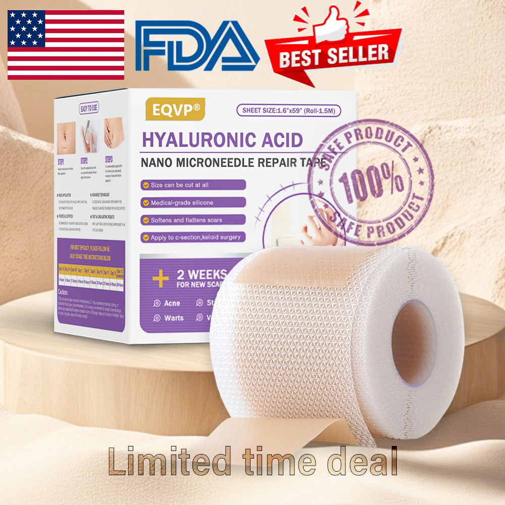 ✅Official Store |𝖤𝖰𝖵𝖯® Hyaluronic Acid Nano Microneedle Repair Tape 🏥(Treatment of old and new scars, reduction of surgical scars, stretch marks, keloids, acne, burns, warts, dermatomes and varicose veins)